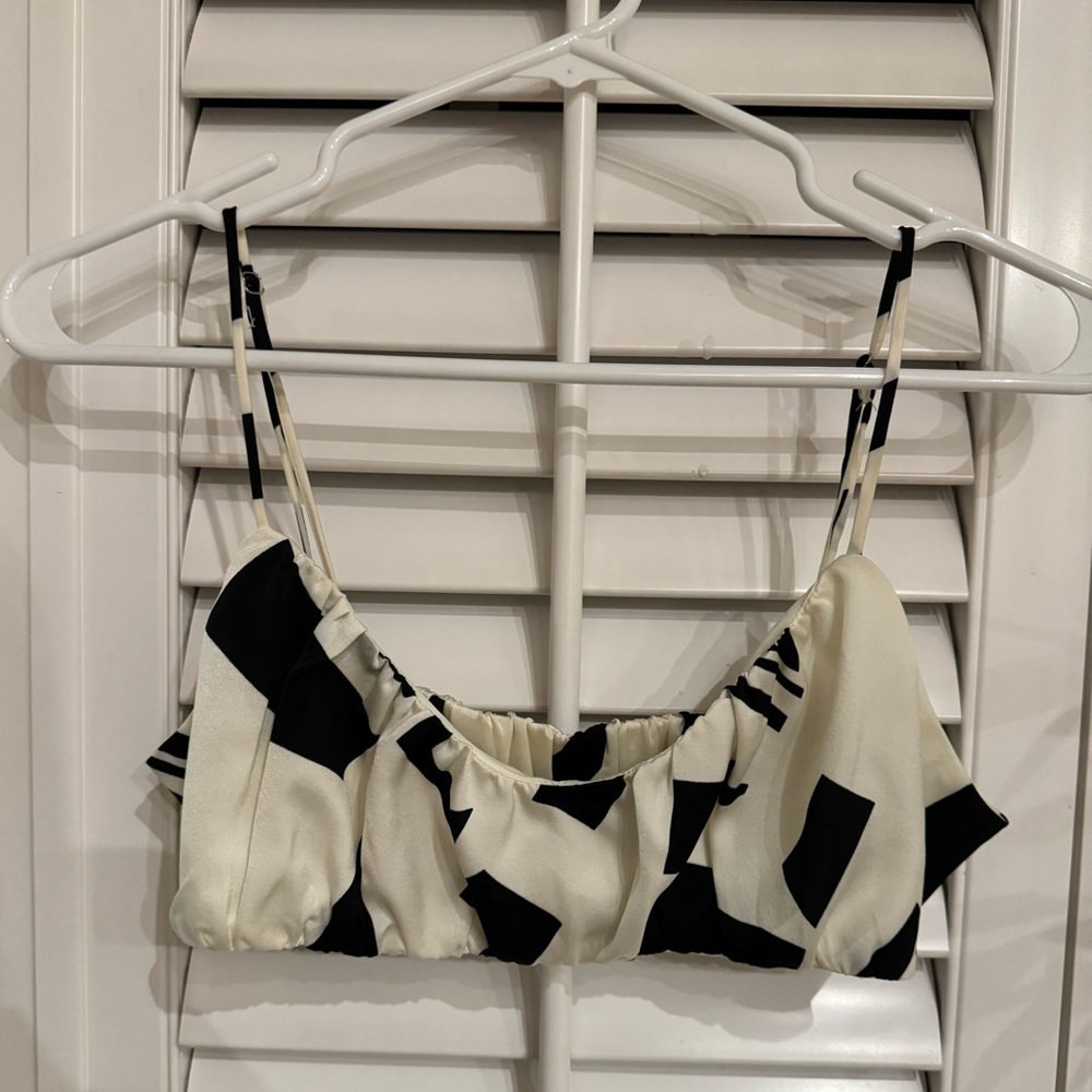 Matching Set - Patterned Crop Button Down With Br… - image 4